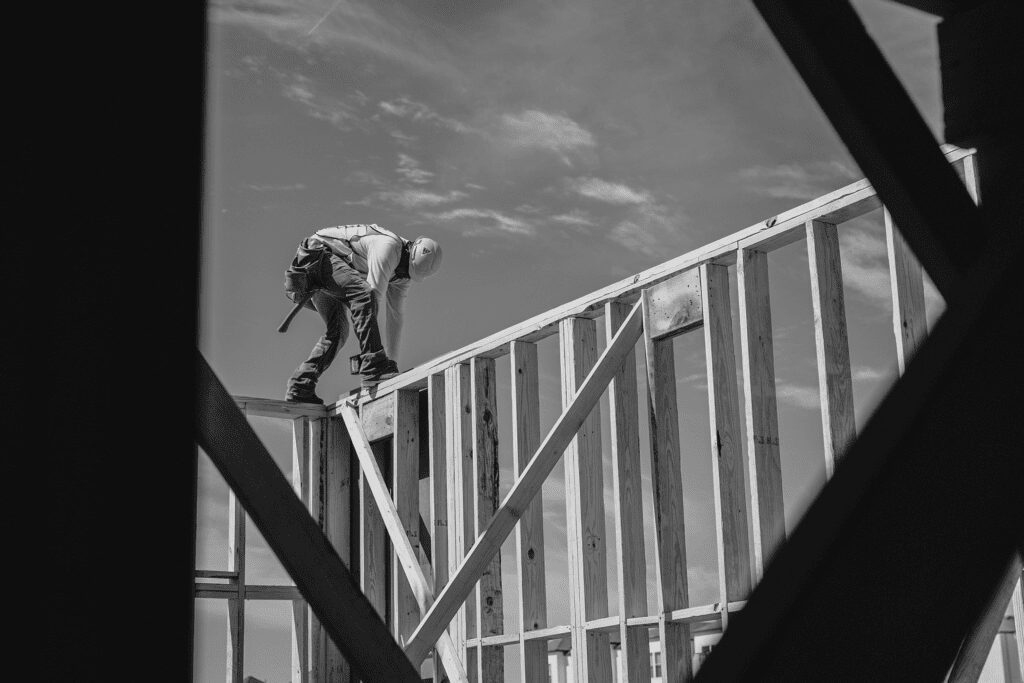 Construction Worker Framing House